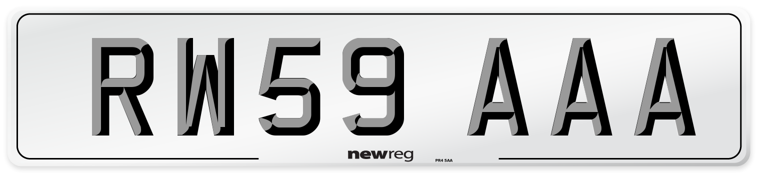 RW59 AAA Number Plate from New Reg